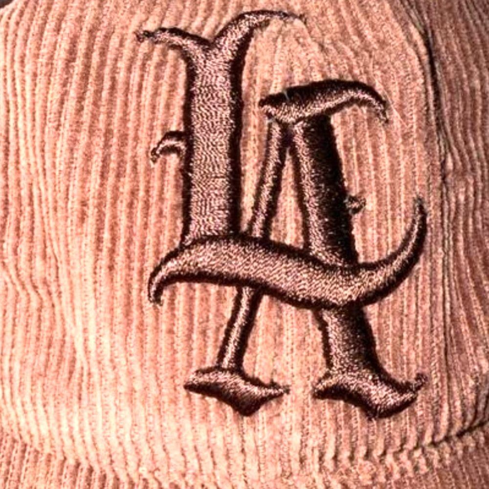 Joker Brand LA Brown Corduroy Stretch Back Old English Logo Streetwear Cap Sz 7
